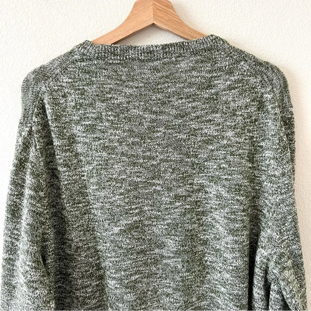 NWT J.Crew 100% Cotton Marled Slub Crewneck Sweater Heather Green XL